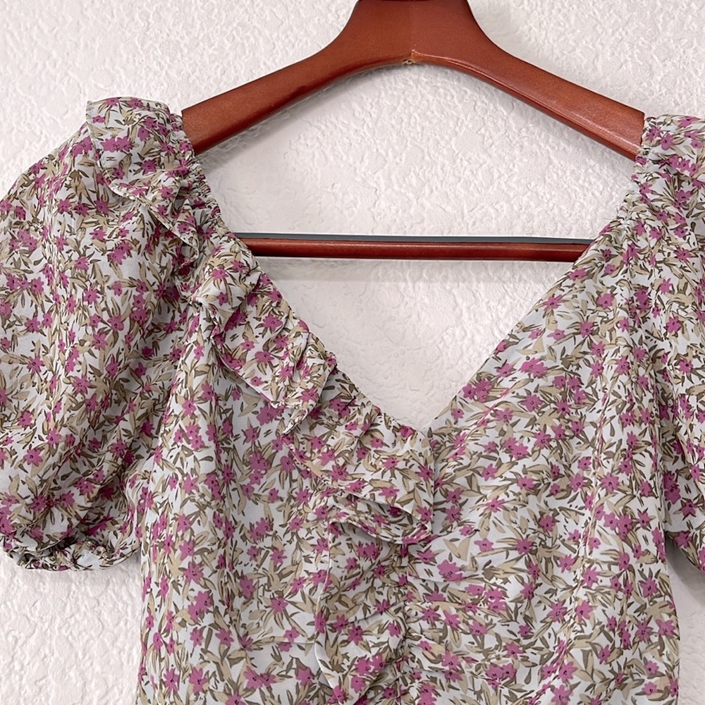 ASTR Floral Ruffle Mini Dress - Picture 7 of 16